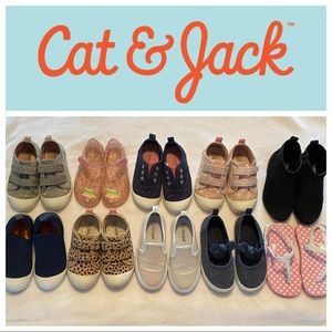 10 Pair Toddler Girl size 9 Mixed Lot of Shoes | Cat & Jack, Carters, Old Navy